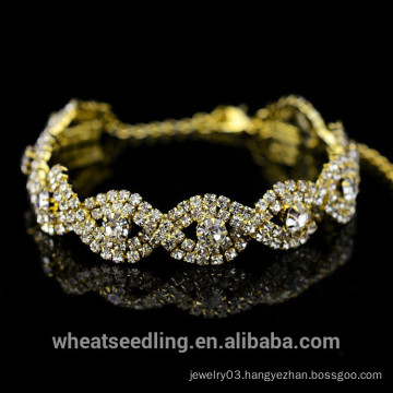 2015 New Design Gold Crystal Weave Lady Bracelet, Women Bracelet